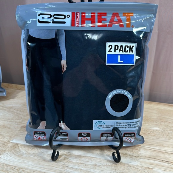 32* Degrees Heat 2 Pack Black Quick Dry Base Layer Pant - Picture 2 of 8